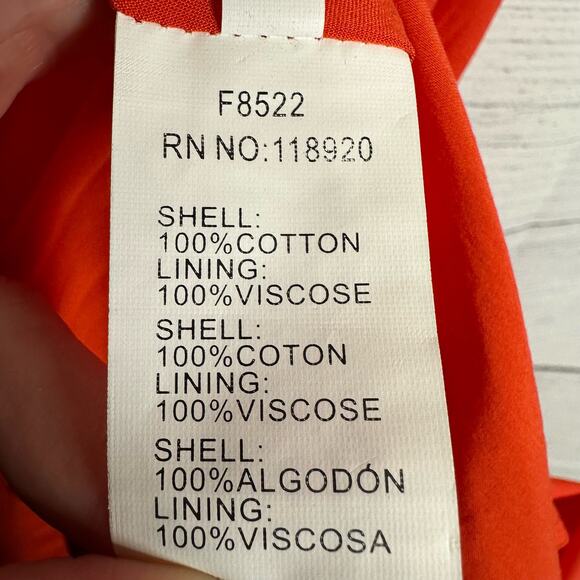 Frnch Womens size Medium Sleeveless Wrap Dress Salmon Red NEW F8522 Chic - Picture 8 of 10